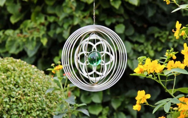 Meststoffen Windspinners Windspinners van RVS Art Design bloem in cirkel 35 mm  (AB735455)